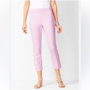 Talbots Womens Size 6 Chatham Crop Scalloped Tulip Hem Lilac Purple Careerwear